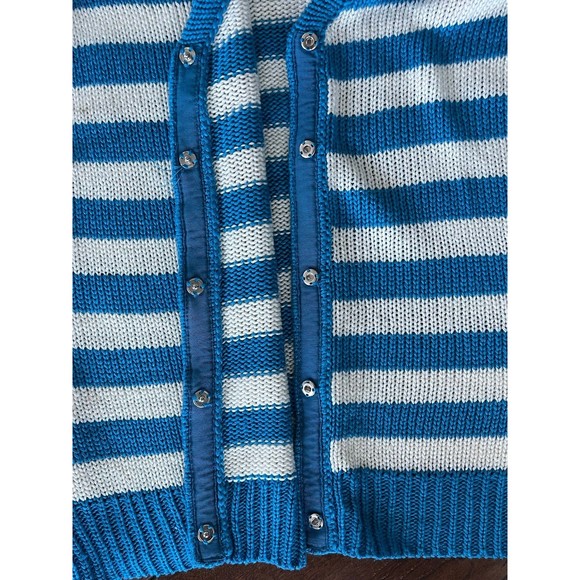 NY Collection Striped Sweater Button Up Cardigan Size Small - Picture 6 of 6